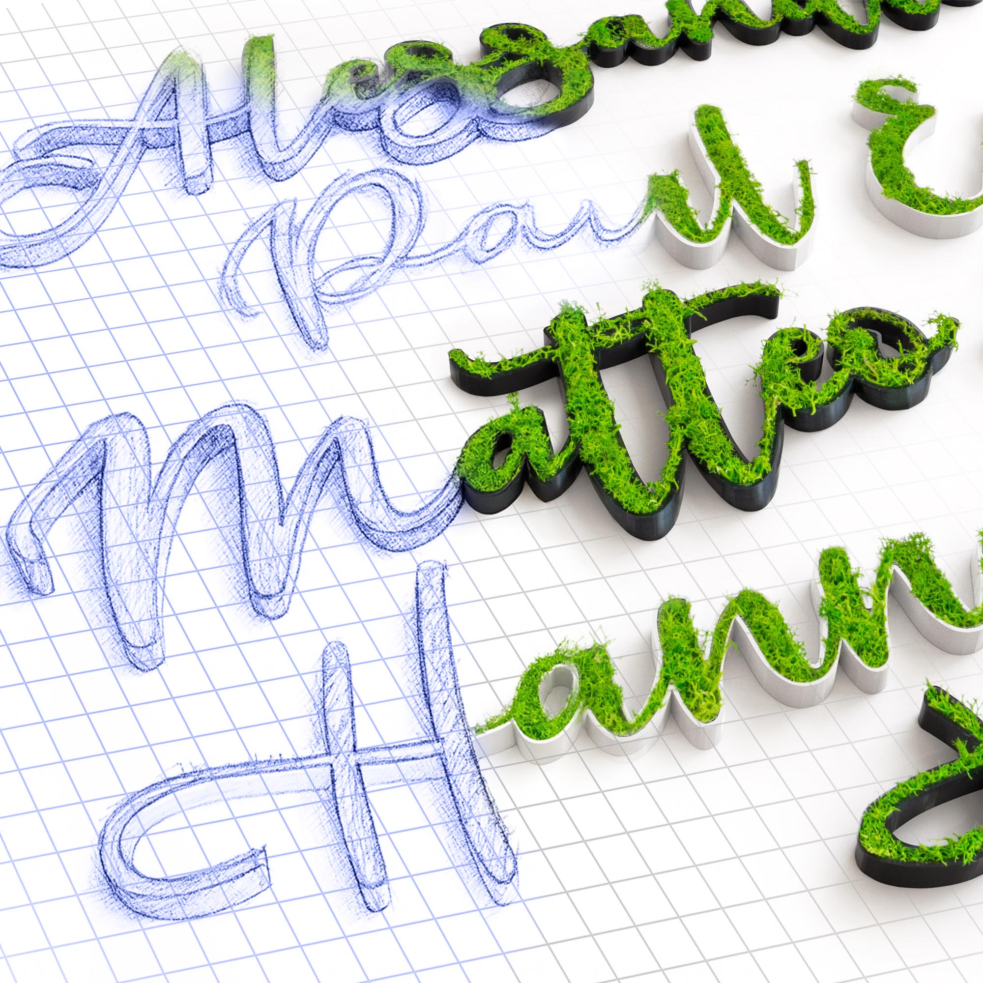 Personalisierte Schriftzüge