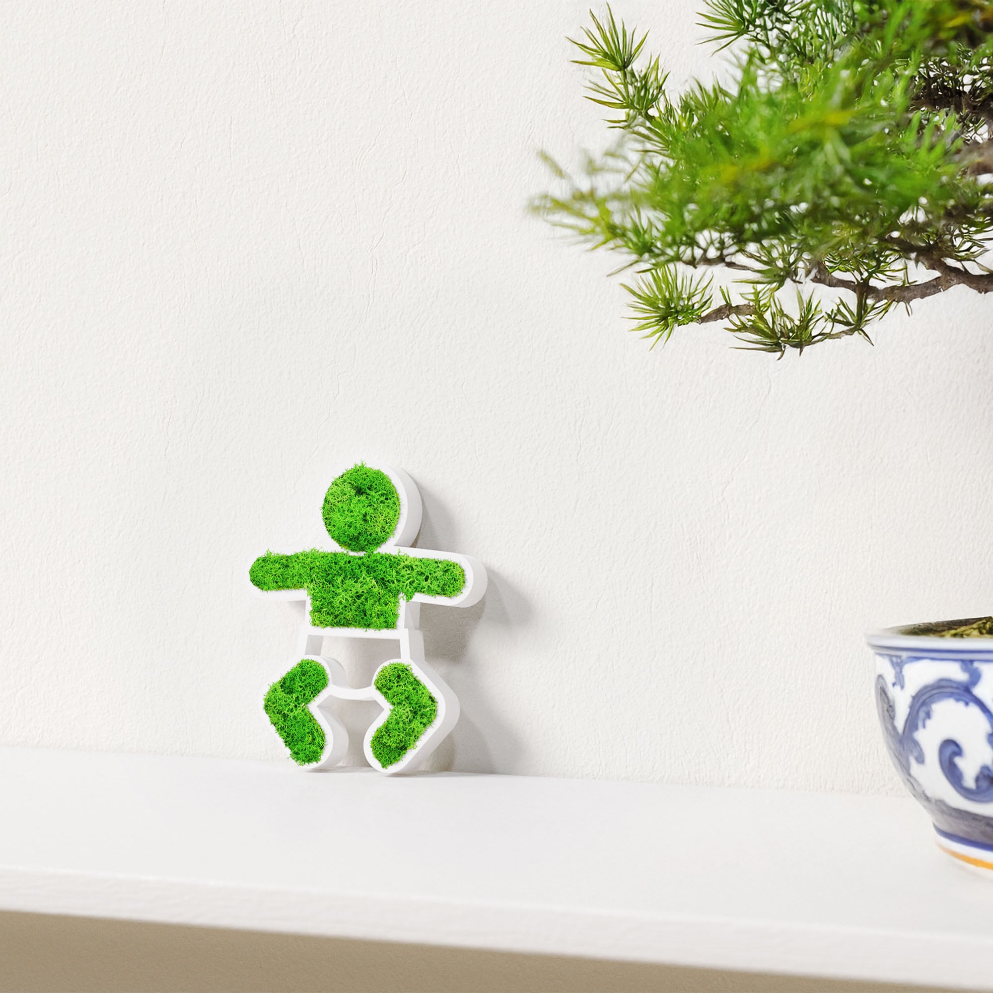 MOOSWERK Moss Door Sign Changing Room Pictogram – Friendly sign for breastfeeding rooms in a white frame