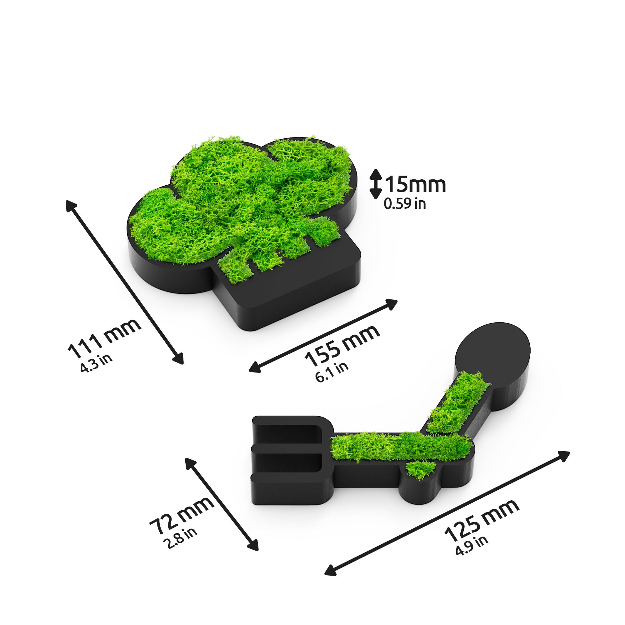 MOOSWERK Moss Door Sign Kitchen Pictogram – Natural sign with Iceland moss in a black frame