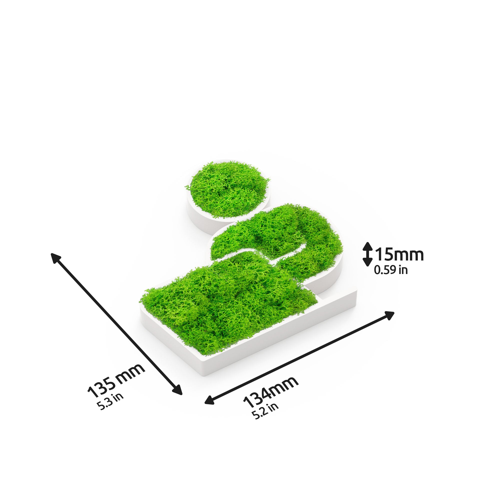 MOOSWERK Moss Door Sign Office Pictogram – Stylish sign for the office in a white frame