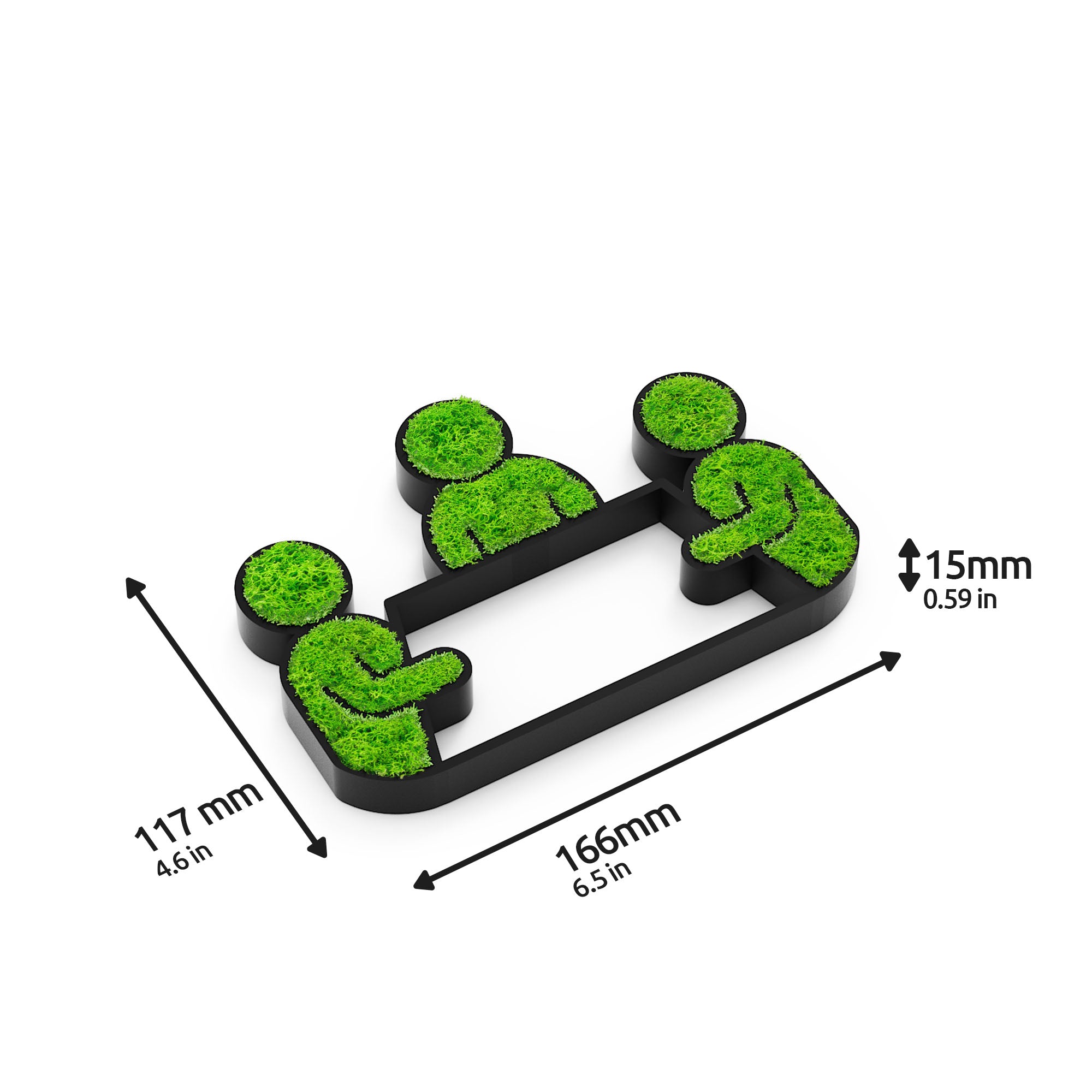 MOOSWERK Moss Door Sign Conference Pictogram – Handmade sign with moss for meeting rooms in a black frame