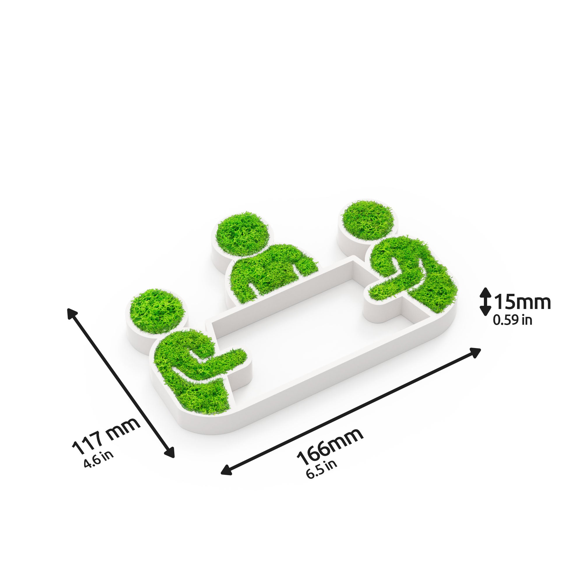MOOSWERK Moss Door Sign Conference Pictogram – Handmade sign with moss for meeting rooms in a white frame