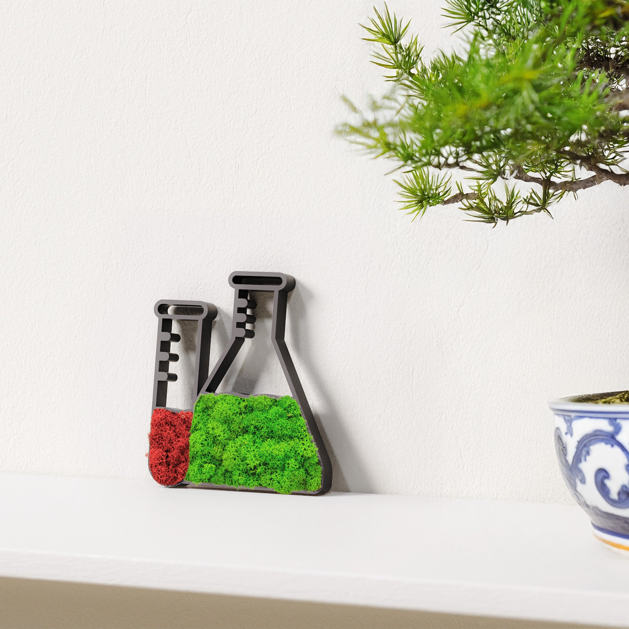 MOOSWERK Moos-Türschild Piktogramm Labor Schwarz – Klares, professionelles Zeichen aus Islandmoos