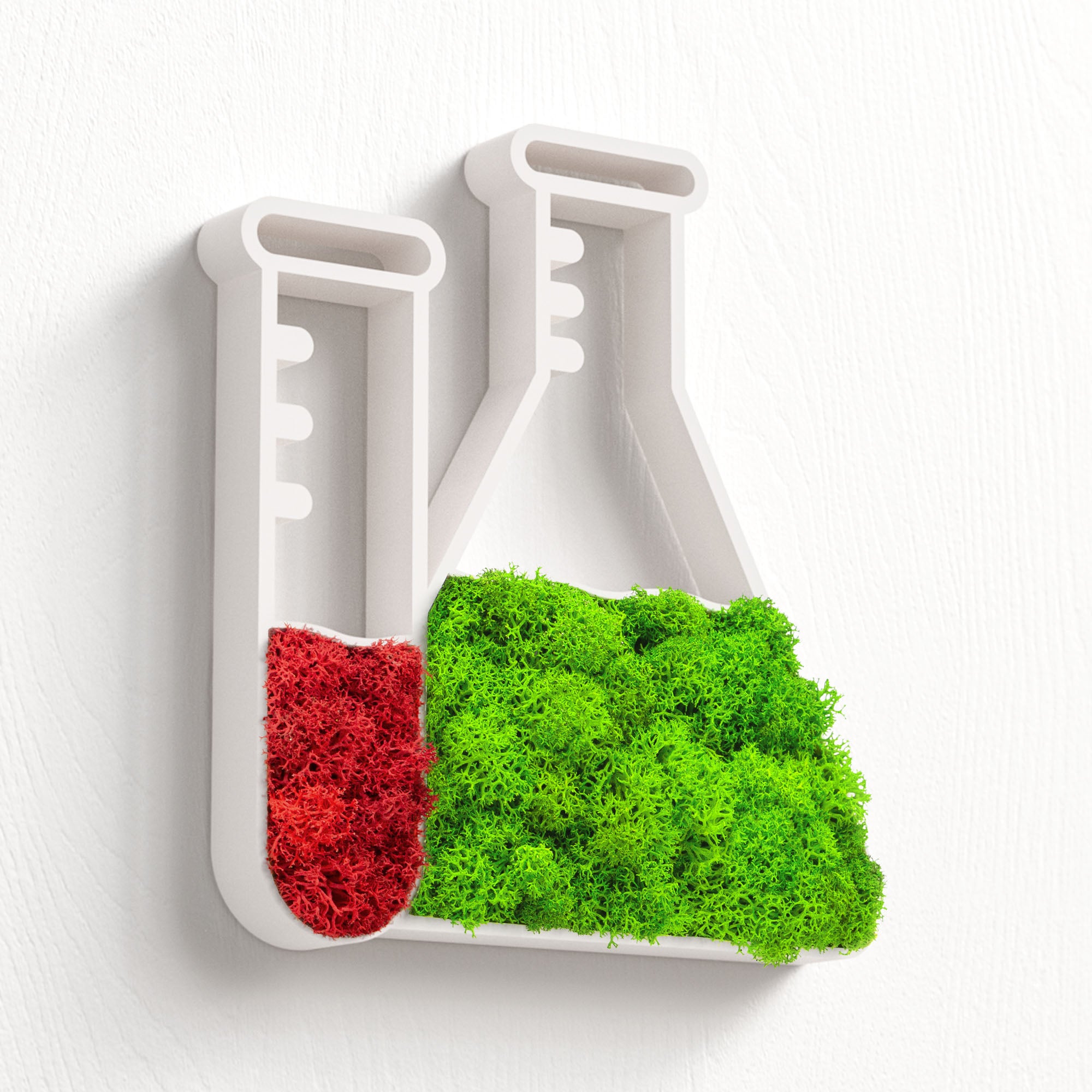 MOOSWERK Moos-Türschild Piktogramm Labor Weiß – Klares, professionelles Zeichen aus Islandmoos