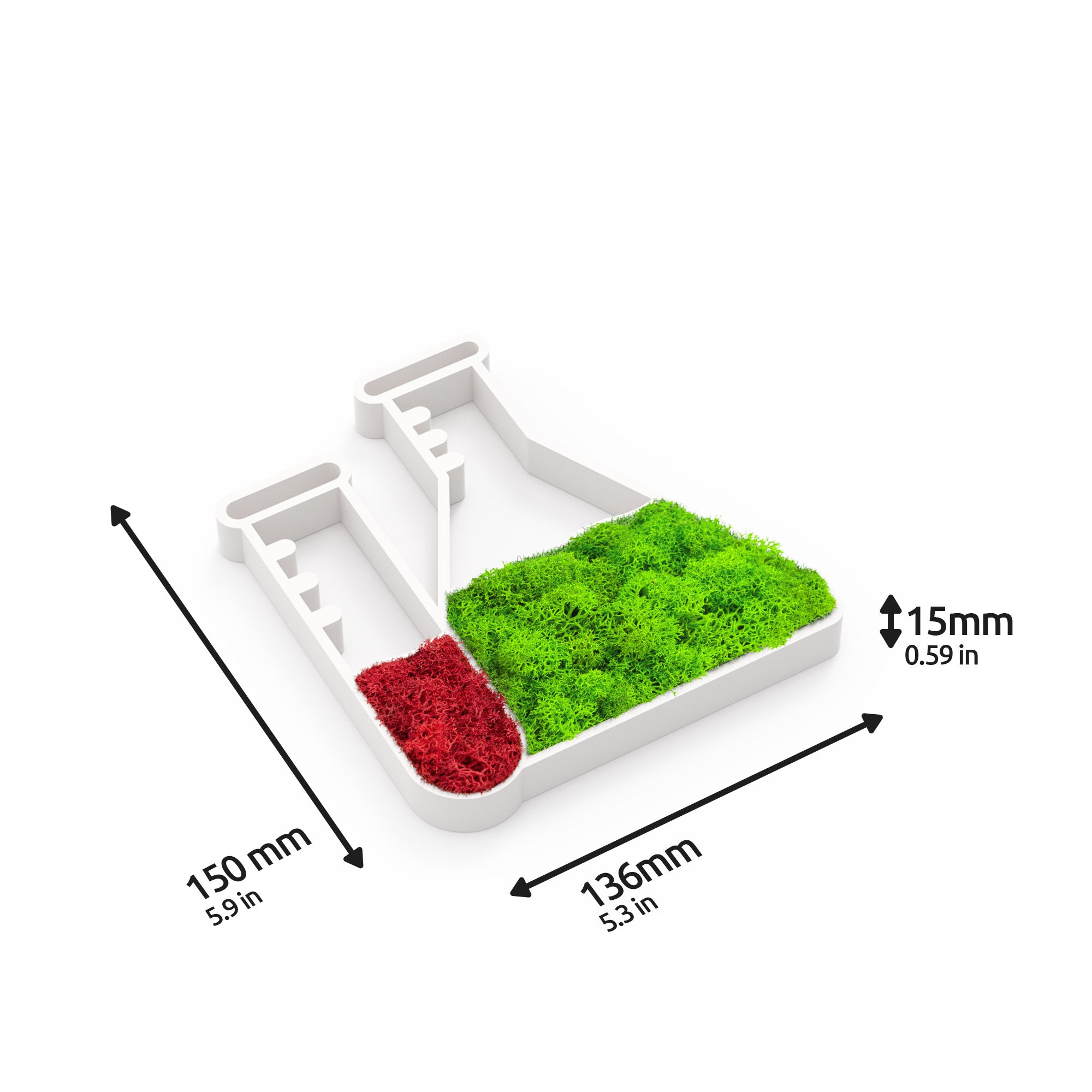 MOOSWERK Moos-Türschild Piktogramm Labor Weiß – Klares, professionelles Zeichen aus Islandmoos
