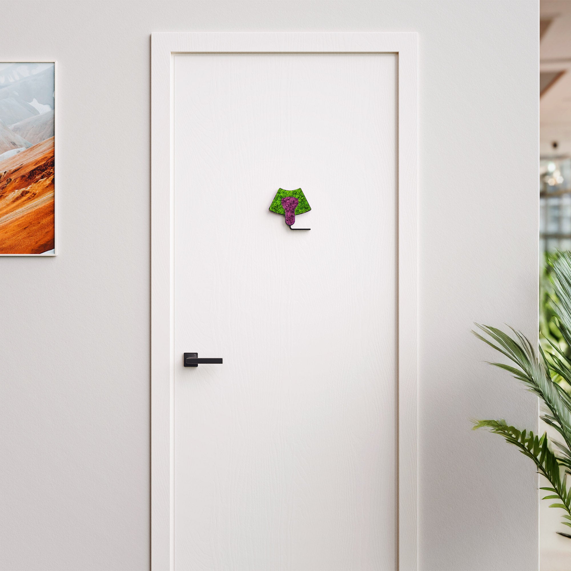 MOOSWERK Moos-Türschild Piktogramm Ultraschall – Natürliches Schild für Untersuchungszimmer Schwarz