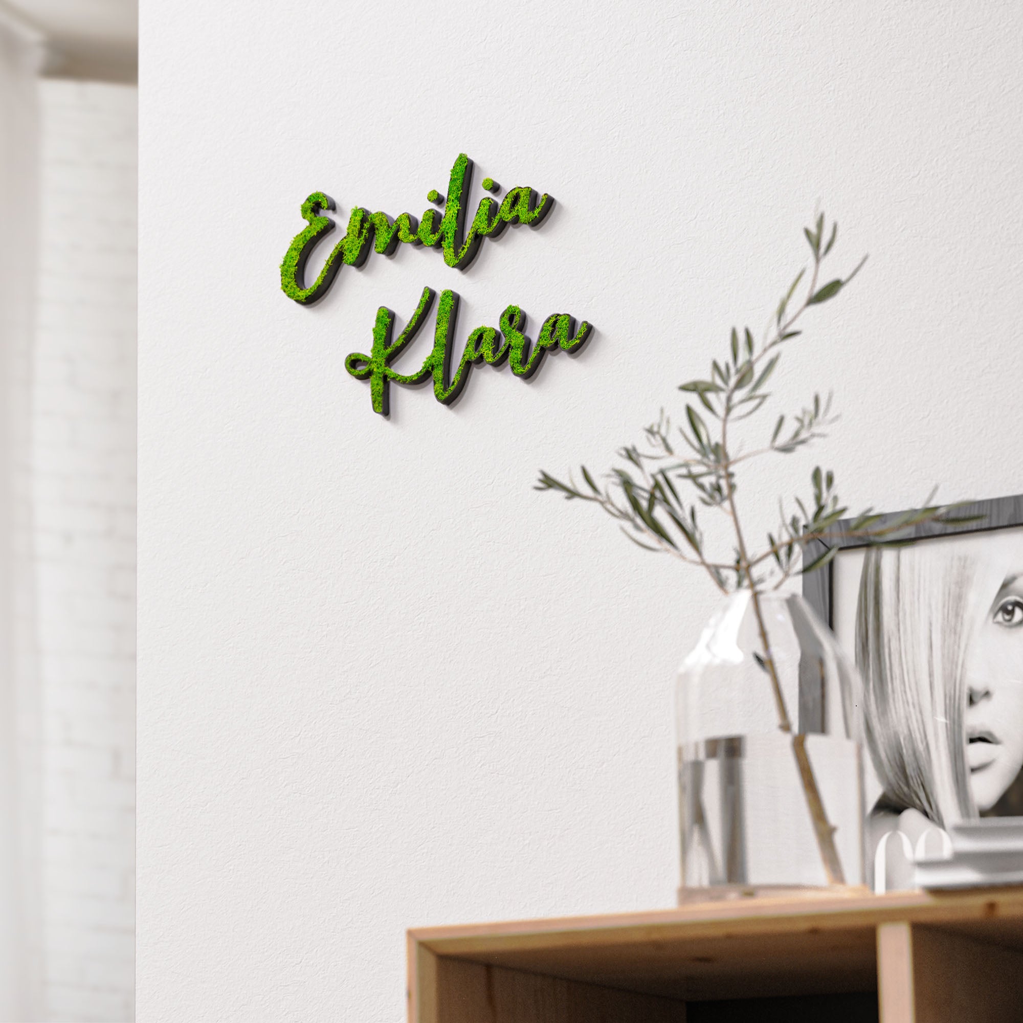 Moss Door Sign Personalized Children's Room Door Name Plate Wall Lettering Office Individual