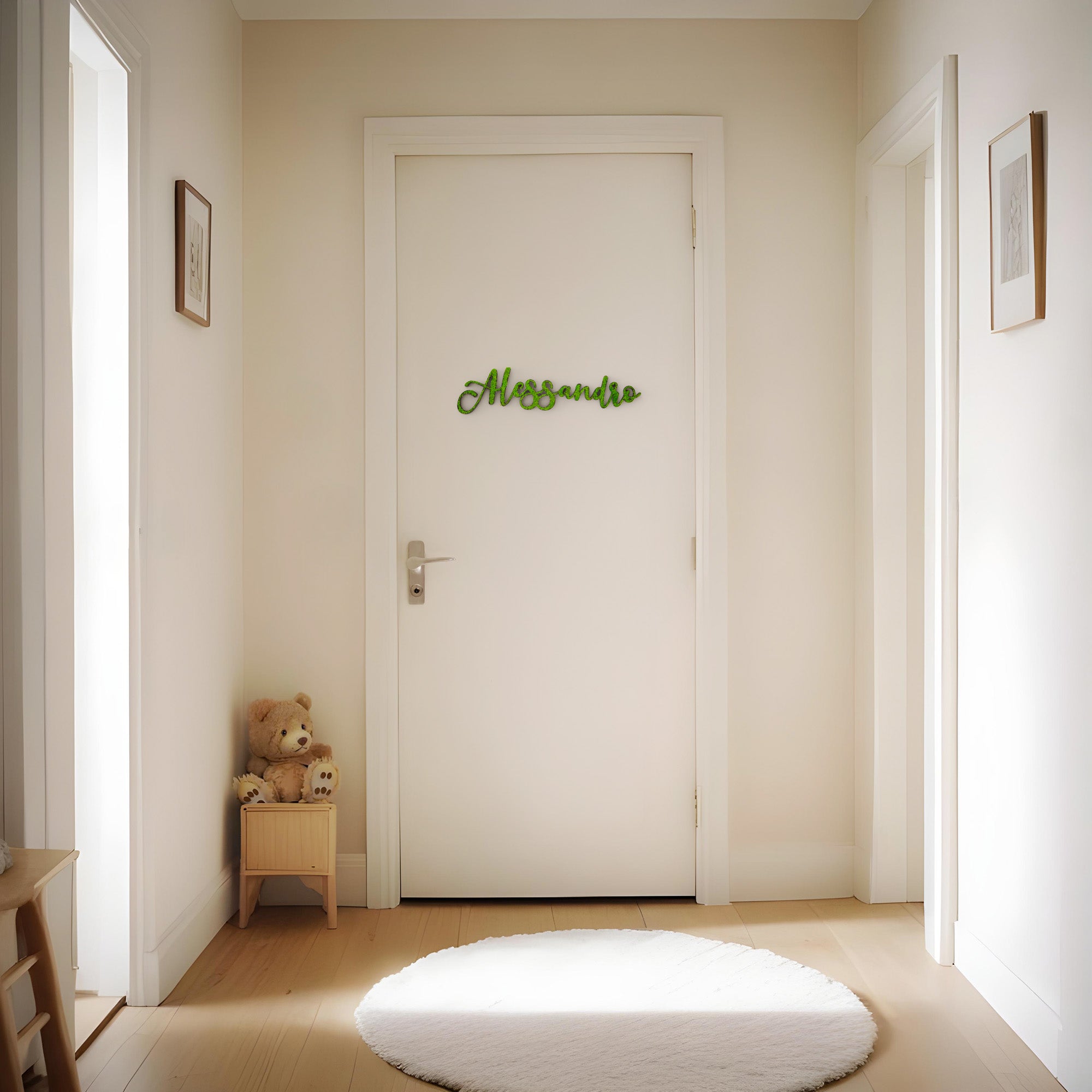 Moss Door Sign Personalized Children's Room Door Name Plate Wall Lettering Office Individual