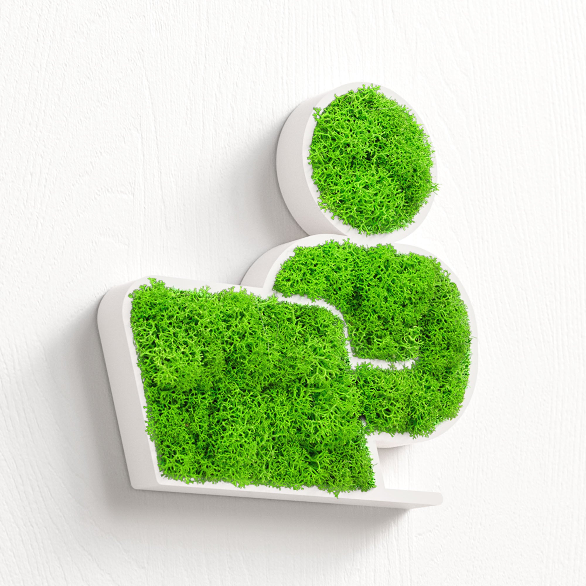MOOSWERK Moss Door Sign Office Pictogram – Stylish sign for the office in a white frame