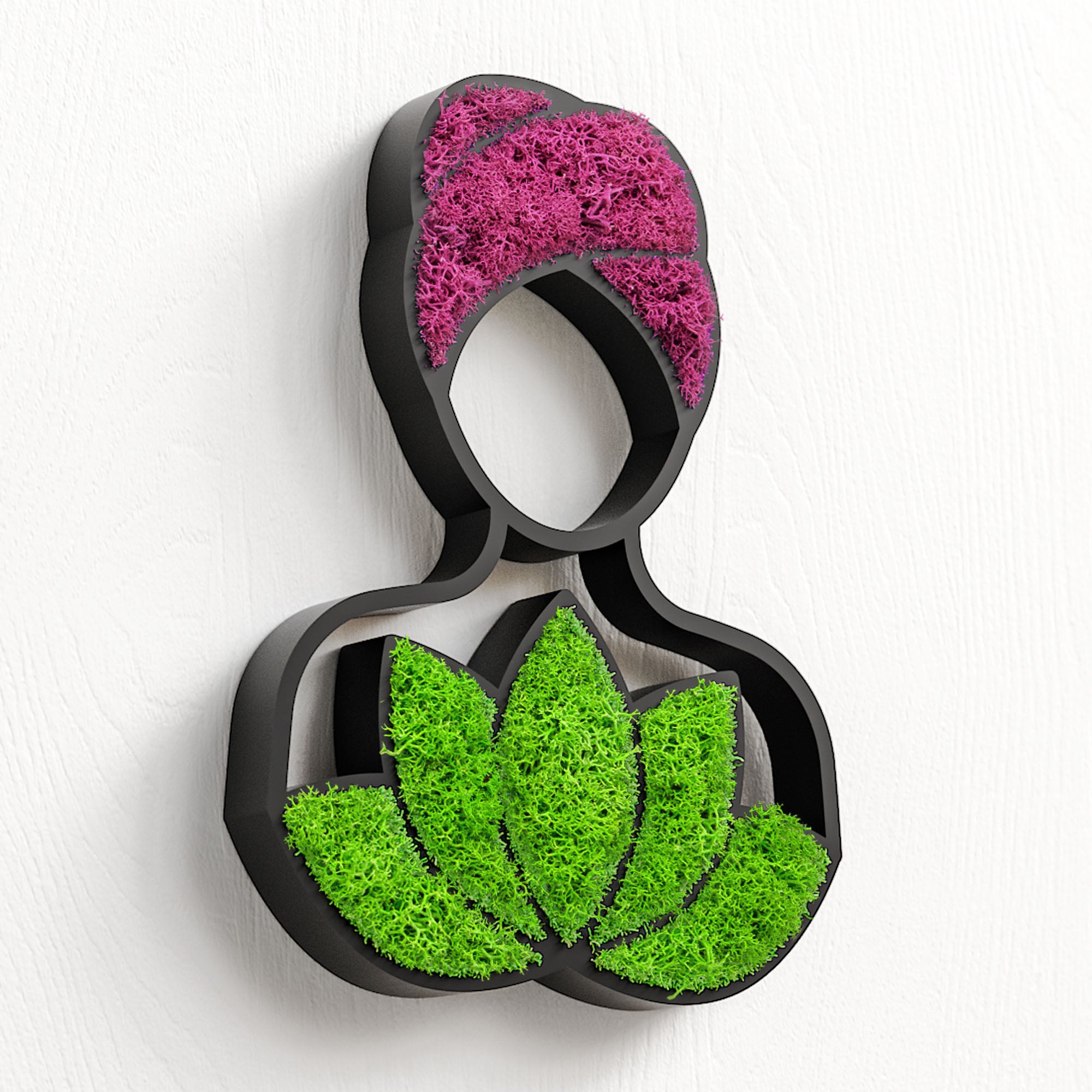 MOOSWERK Moss Door Sign Wellness &amp; Spa Pictogram – Elegant sign with moss in a black frame