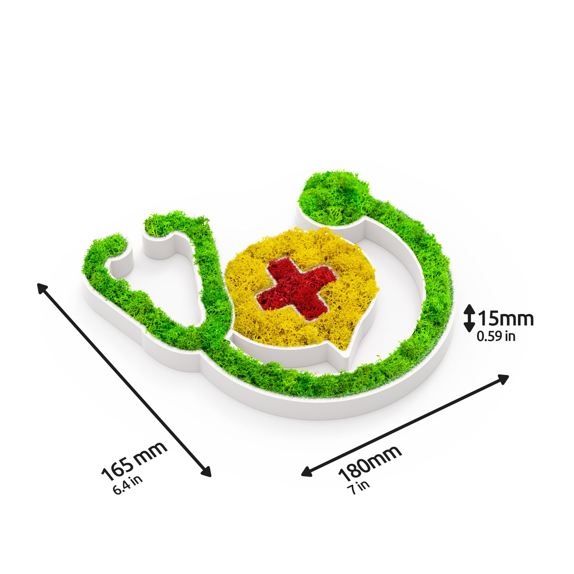 MOOSWERK Moos-Türschild Piktogramm Behandlung Weiß – Natürlicher Wegweiser für den Behandlungsraum