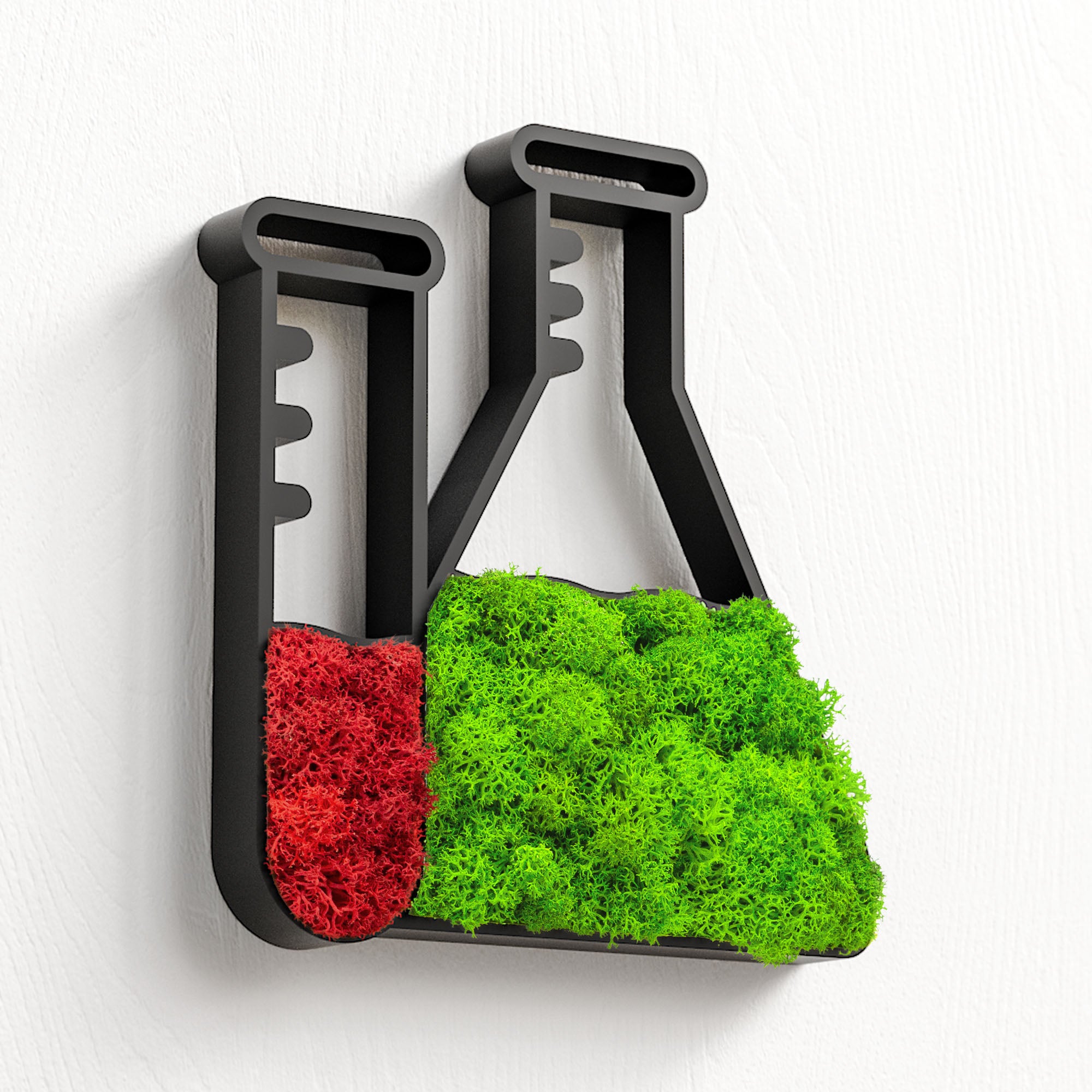 MOOSWERK Moos-Türschild Piktogramm Labor Schwarz – Klares, professionelles Zeichen aus Islandmoos