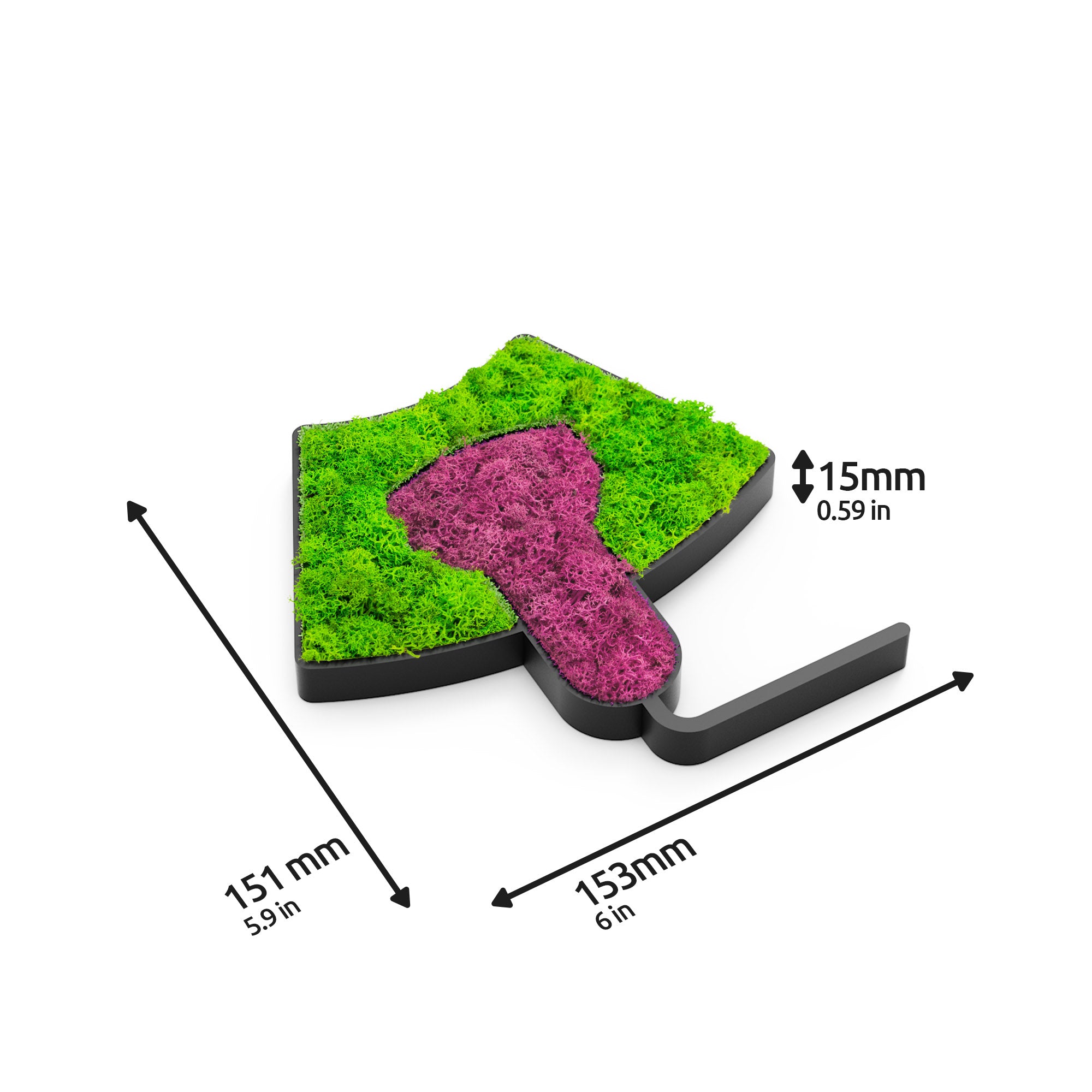 MOOSWERK Moos-Türschild Piktogramm Ultraschall – Natürliches Schild für Untersuchungszimmer Schwarz
