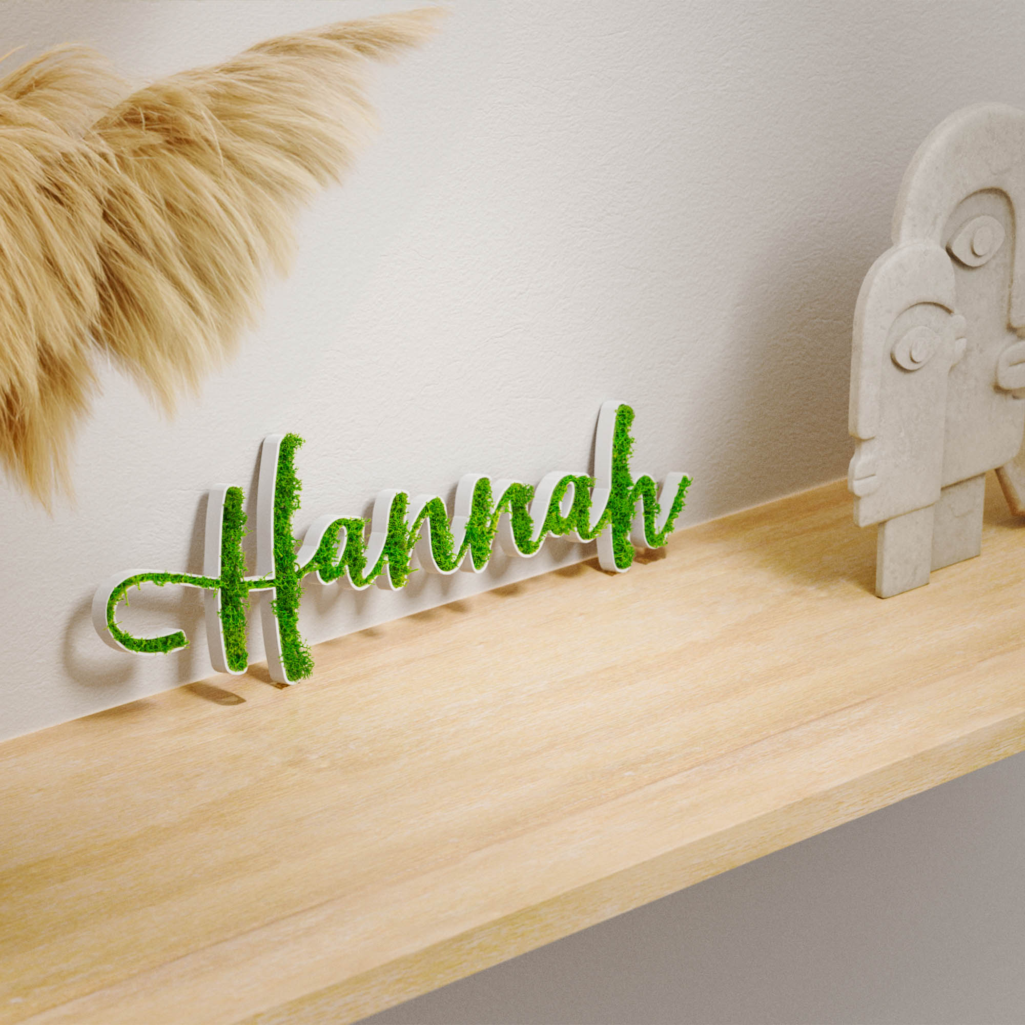 Moss Door Sign Personalized Children's Room Door Name Plate Wall Lettering Office Individual